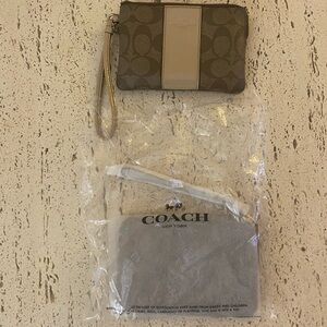 Coach Brown and Tan Wristlet